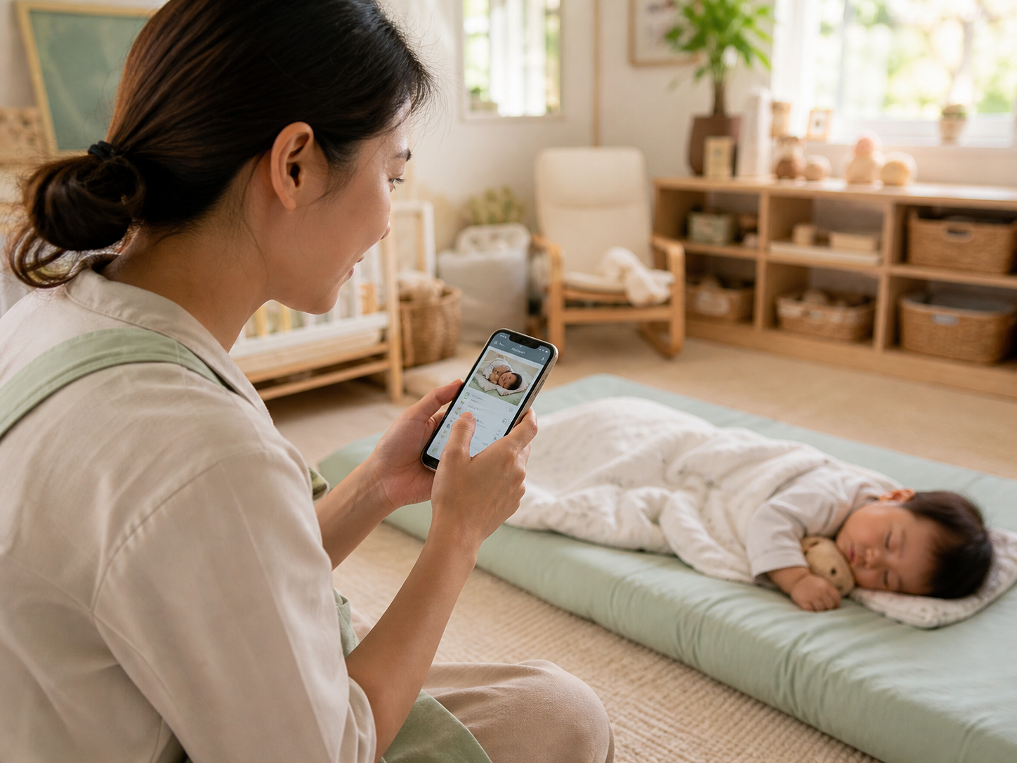 Caregiver sending daily update